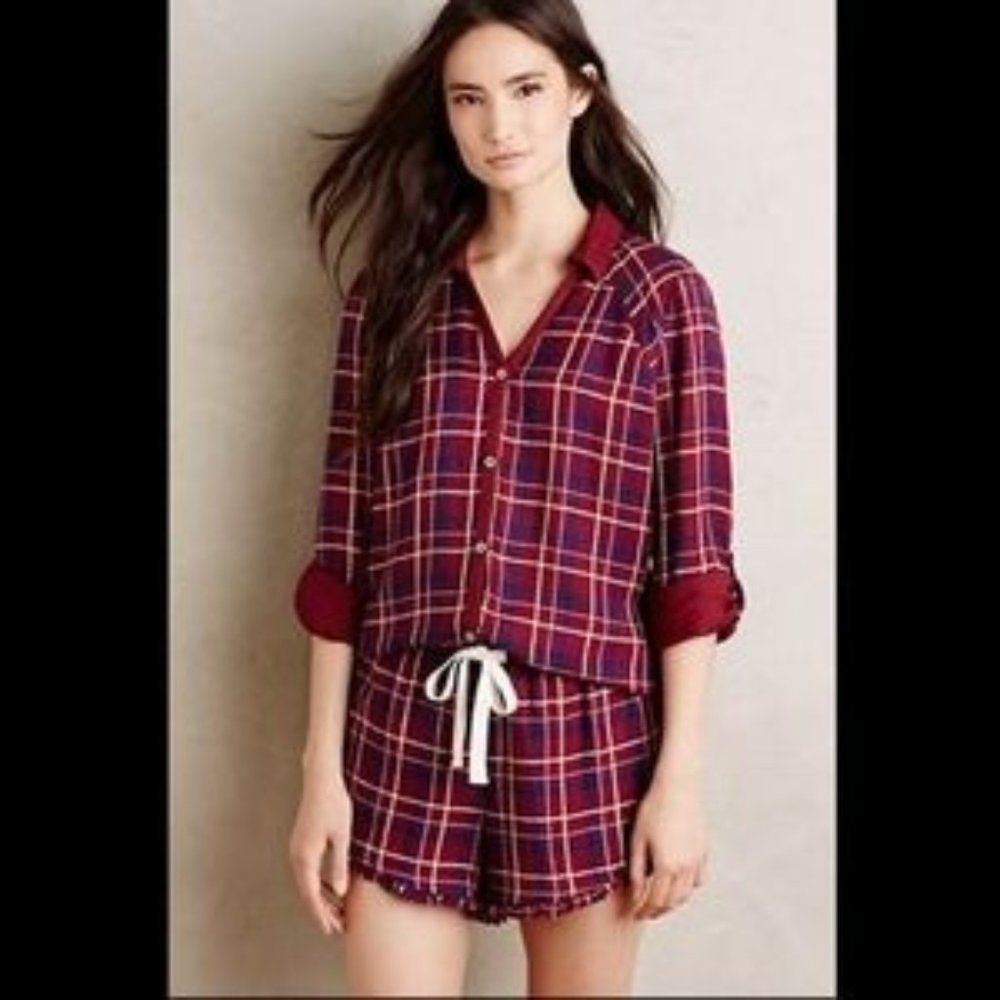 By Anthropologie Lounge Plaid Flannel Shirt